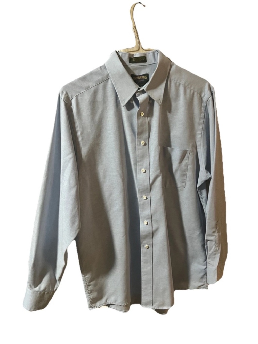 Cambridge Classic Light Blue Men's Button-Down Dress Shirt 18 1/2